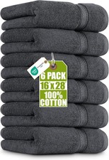 Utopia Towels 6 Pack Premium Hand Towels, 16x28 in, 600 6 Grey picture