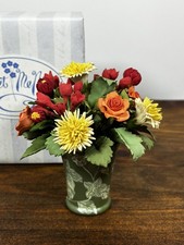Vintage Willitts Designs Forget Me Nots Miniature Porcelain Flowers Bouquet picture