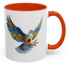 Colorful Patriotic Mug Support Ukraine Love & Ukrainian Solidarity Peace Dove picture