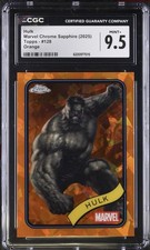 2025 TOPPS MARVEL CHROME SAPPHIRE ORANGE #128 HULK /25 CGC 9.5 picture