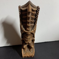Coco Joe's Vintage Hapa Wood Hawaiian Long Life Tiki Statue picture