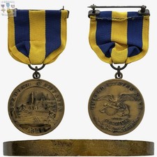 US NAVY 1898 SPANISH CAMPAIGN MEDAL 1923 BASTIAN BROS. CONTRACT SPLIT BROOCH #6 picture