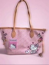 Hello Kitty Pink Tote Bag Handbag  viral TikTok - Pink Brown White picture