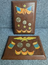 Vintage 1976 Bicentennial Coin Plaque Set - 3 Coins Obverse & Reverse Decor picture