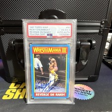 1987 Topps WWF WWE WrestleMania #50 Ricky Steamboat PSA Auto 
