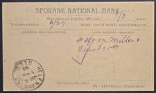 1890 Spokane National Bank to 1st National Bank Helena MT - Early Banking picture