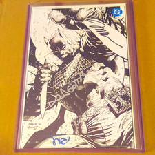Absolute Batman #22 SDCC LTD Virgin B&W Signed Jim Lee/Dragotta/Sinclair W/ COA picture