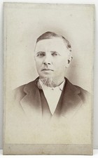 1800s Antique Man Goatee Beard CDV Portrait S.E. Dewitt St. Johns Michigan picture