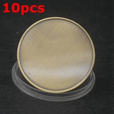 10Pcs 40mm Blank Brass Challenge Coins Laser Engravable DIY Custom Souvenir picture