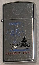 Vintage Metal Zippo, USS Coontz DDG-40, Destroyer Ship, Navy, Command, Zippo picture