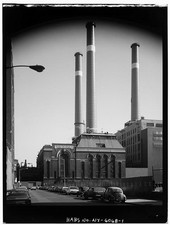 New York City NY 1900s New York Edison Powerhouse First Avenue Smokestacks picture