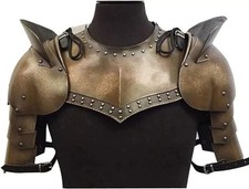 Medieval Warrior Pauldrons Shoulder Armor Gorget LARP Cosplay Knight Armor picture