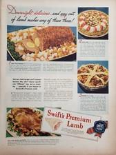 Swift's Premium Lamb Print Ad Vintage 1945 Ephemera Wall Art Decor picture