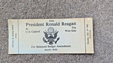 1982 Ronald Reagan Balanced Budget Amendment Rally Ticket picture