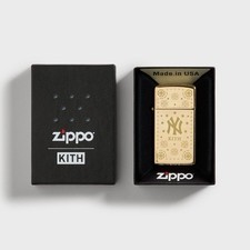 Kith for the New York Yankees Slim Zippo Lighter Gold BRAND NEW ORDER CONFIRMED picture