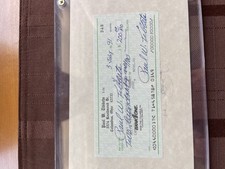 Paul Tibbets Signed Personal Check WWII Enola Gay Pilot , Signed 3 Times picture