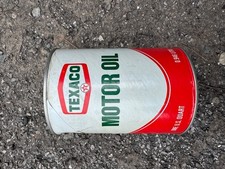 Vintage Texaco Motor Oil Tin Metal Advertising 1 Quart Oil Can *full* picture