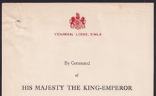 India 1937 Coronation medal for Maharaja Patiala on VICEREGAL LODGE, Simla ltr picture