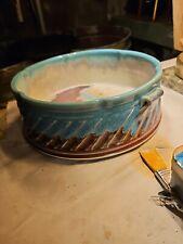 Art Studio Clay Turquoise Brown 7.5x3 Casserole.souffle Display Dish Bowl picture