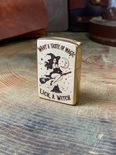 Lick a Witch  | Halloween Pinup | Solid Brass Zippo | Made In USA picture