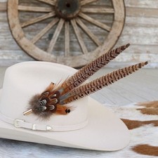 Western Feather Hat Pin Natural picture