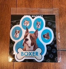 Boxer Dog Breed Car Magnet 6x6 Inch Paw-Shaped, Boxer Faces, Dog Lover Gift NEW picture