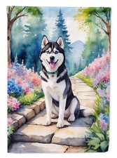 Caroline's Treasures Siberian Husky Spring Path Garden Flag DAC6719GF picture