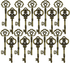 20PCS Large Antique Mixed Antique Style Skeleton Keys Santa'S Key Steampunk picture