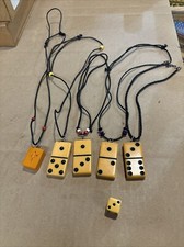 BAKELITE Necklace Vintage Butterscotch Yellow Dominoes Handmade Lot #I picture