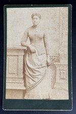 Antique Cabinet Card Photo Beautiful African American Girl Sexy Black Lady Ring picture