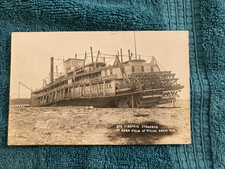 RPPC STEAMER VIRGINIA AGROUND WILLIAM GROVE WEST VIRGINIA STEAMBOAT WRECK 1910 picture