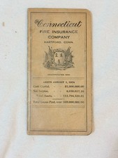 Vintage 1911 Pocket Memo Book Old Connecticut Fire Insurance, New Germany Minn picture