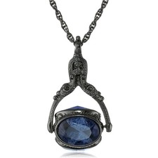 1928 Jewelry Company 1928 Jewelry Sapphire Blue Crystal 3 Sided Rotating Spinner picture