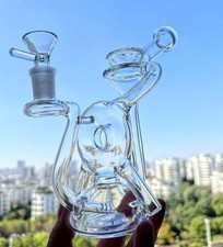 Percolator Vortex Glass Water pipe Smoking Recycler rig bong with 14mm smooth picture