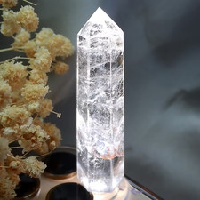 Natural Clear Quartz Tower Point Healing Crystal White Crystal Obelisk Wand picture