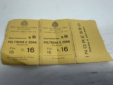 1942 1943 WWII Fascist Era Teatro San Carlo Naples Italy Opera Ticket XXI EF picture