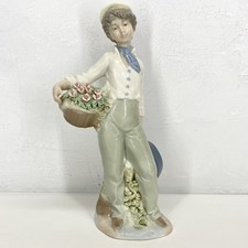 Vintage Nadal Spanish Porcelain Figurine #884 Boy With Flowers picture