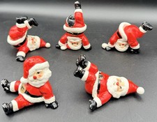 1976 Vintage Fitz & Floyd Tumbling Santas- Set Of 5 picture