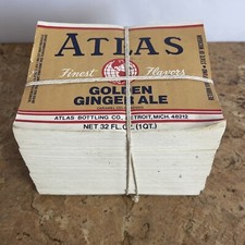 Wholesale Lot 1000 Vintage 1QT Golden Ginger Ale Soda Labels Atlas Bottling JD picture