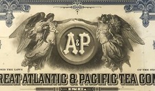 Vintage A&P Stock Certificate 💙 Blue Great Atlantic & Pacific Tea 1950s–1970s picture