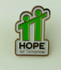 Hope For Tomorrow Mentoring Lapel Hat Pin Silver Tone picture