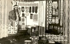 Lac Du Flambeau Native Indian Woman Bead Craft Worker c1910s RPPC bhn picture