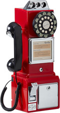 Ryan Bros. American Retro 1950'S Payphone with Coin Bank Wall-Mount Corded Phone picture