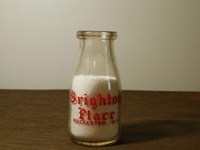 VINTAGE 1/2 HALF  PINT MILK BOTTLE  BRIGHTON PLACE ROCHESTER NY SEALTEST picture