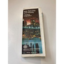 1990 AAA New York City and Vicinity Map 90-4 Foldable Including Long Island picture