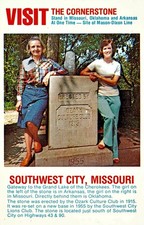 Southwest City Missouri Cornerstone On Border Of MO, AR, OK Postcard COPY #76665 picture