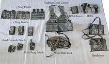 16 pc US Army MOLLE II ACU Fighting Load Carrier Vest w/Tons of Extras16 pieces picture