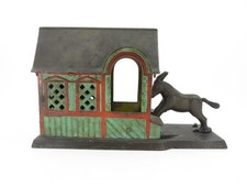 Cast Iron Mechanical Bank J&E Stevens MULE ENTERS THE BARN c. 1880 picture