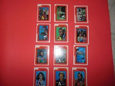 1983 TOPPS A-TEAM COMPLETE STICKER SET 12 MINT MR T PUZZLE FROM VENDING CASE picture