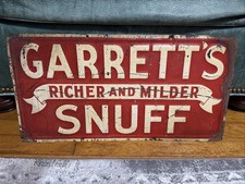 Scarce Garrett’s Snuff Tobacco Advertising Sign picture